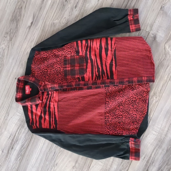 Supreme Animal Patchwork Twill Shirt size L - Picture 1 of 4